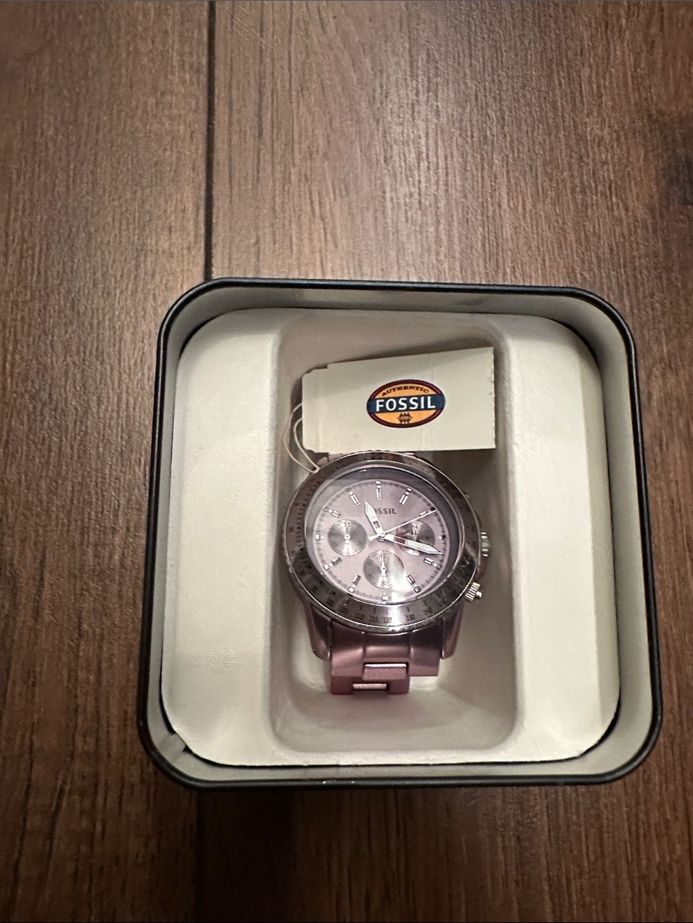 Fossil Metallic Pink Chronograph Bracelet Watch